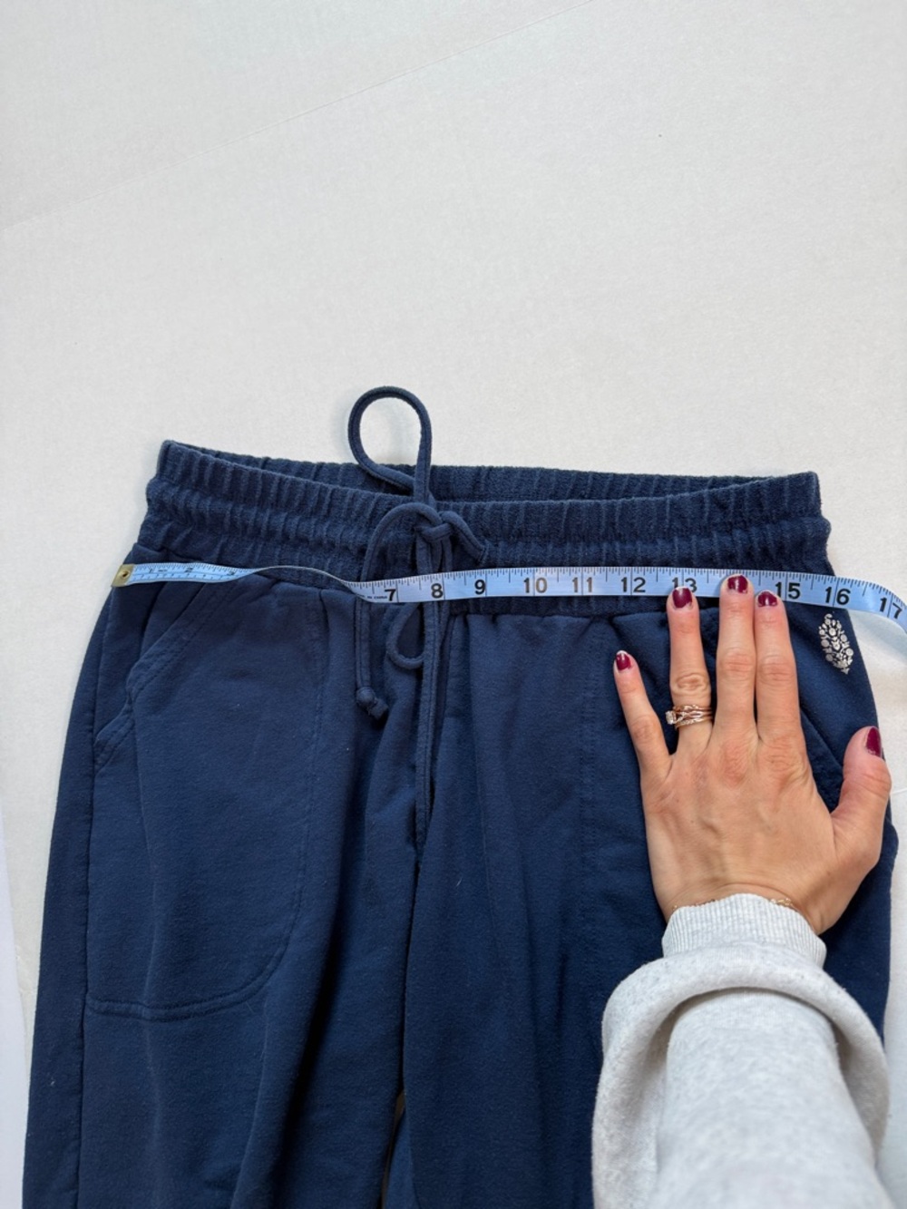 Free People Womens Joggers Sweat Pant High Waisted Navy Blue size Medium - Picture 12 of 14